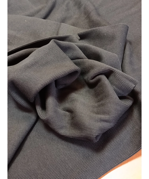 Ściągacz bawełniany prążek do wykończenia bluzy dresowej - czarny